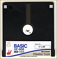 The original quick disk volume MZ-5Z008 ( side A , version 1.0B for the MZ-800 )