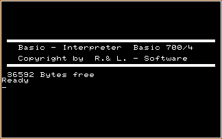 Initial screen of the Basic 700/4