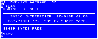 S-Basic is loaded/active