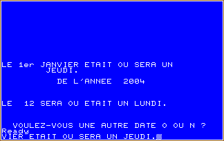 Calendrier screen shot