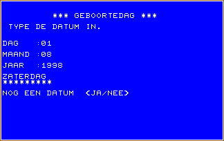 GEBOORTEDATUM screen shot