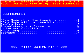 MZ-700 KLAVIER screen shot