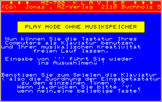 MZ-700 KLAVIER screen shot