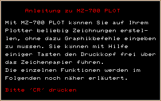 The integrated operation manual of the MZ-700 Plot