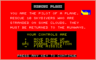 RESCUE PLANE screen shot