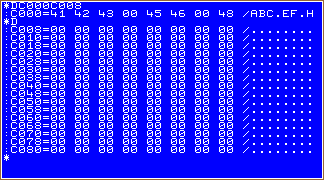 Dump command example without parameter