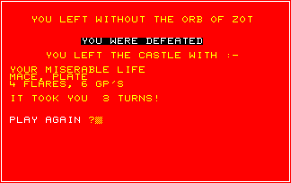 WIZARDS CASTLE screen shot