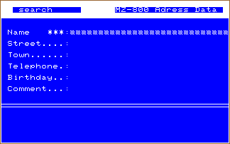 Example screenshot of Adress Data