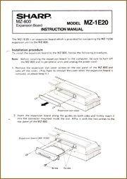 MZ-1E20 Instruction Manual